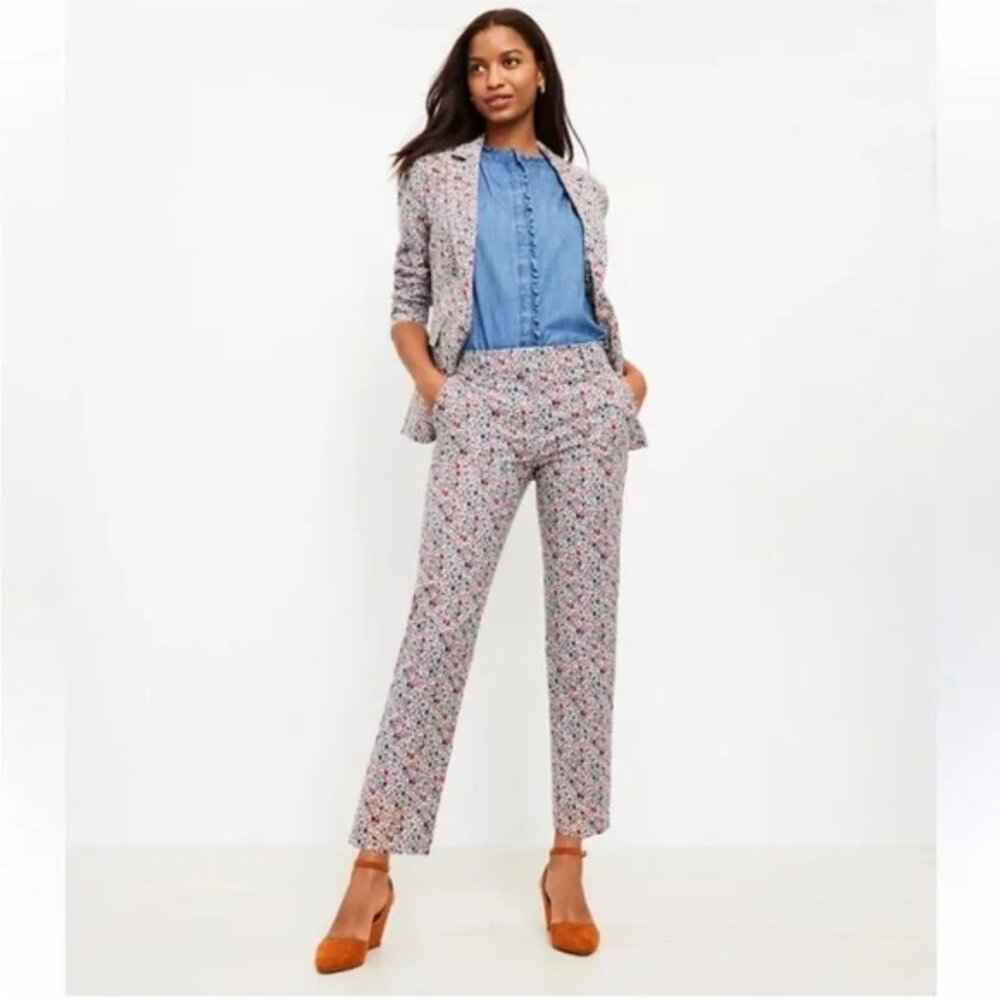 LOFT Floral Suit Pants - Multicolor